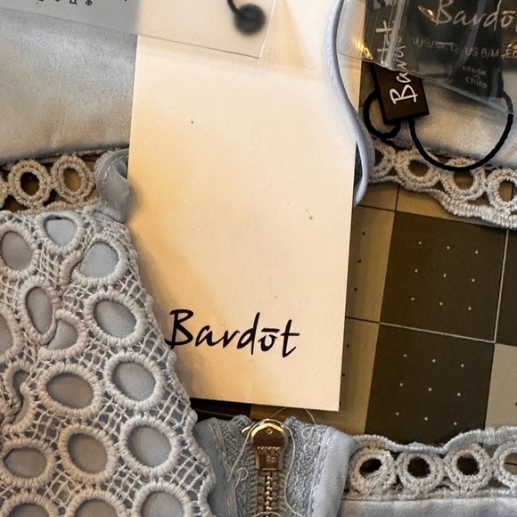 Bardot NWT Size 8 the Circle Lace in Steel Blue Midi Dress - Picture 10 of 14